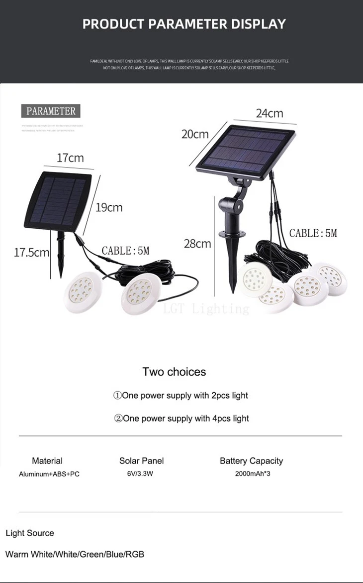 IP65 RGB led Solar Underwater light 5