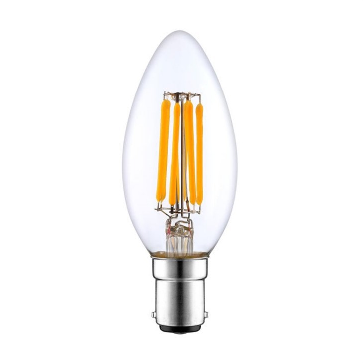 LED Filament Candle Bulb C35 Clear Glass
